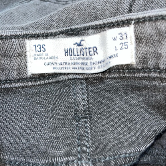 Hollister curvy ultra high rise skinny ankle black wash - 13S - Picture 10 of 11
